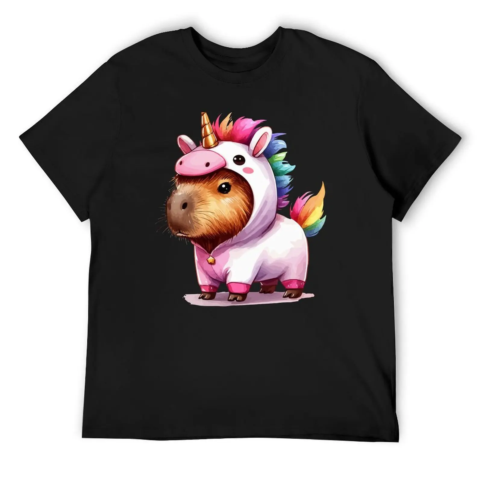 

Capybara In Unicorn Costume T-Shirt anime shirt new edition korean fashion Men's t shirts