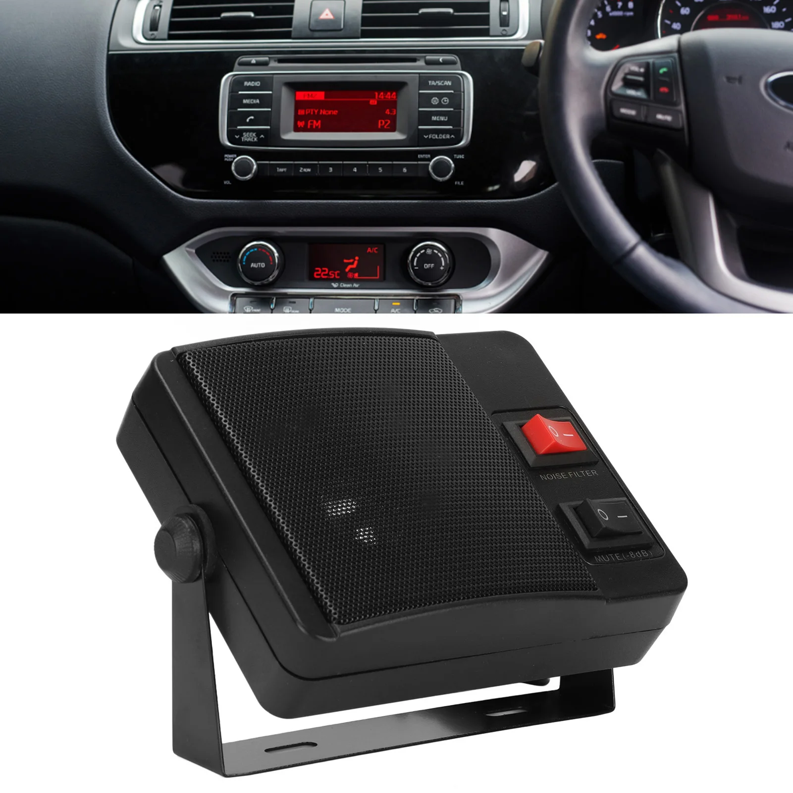 Altavoz de comunicaciones externas para coche, radio, altavoz externo, sonido claro y estable con base para Yaesu, Kenwood, ICOM