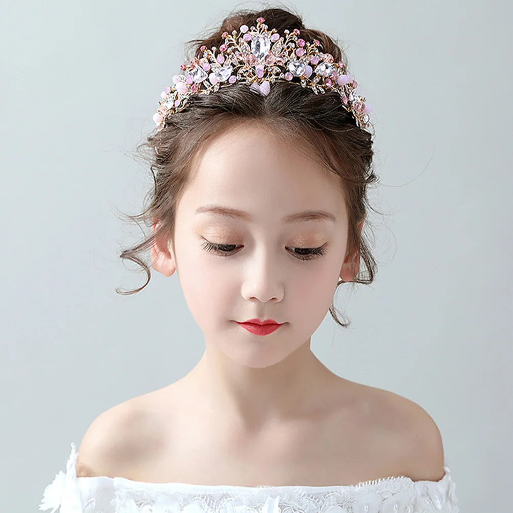 

Children Crown Headb Crystal Rhinestone Birthday Kids Alloy Crown Headdress Tiara Hair Accessories