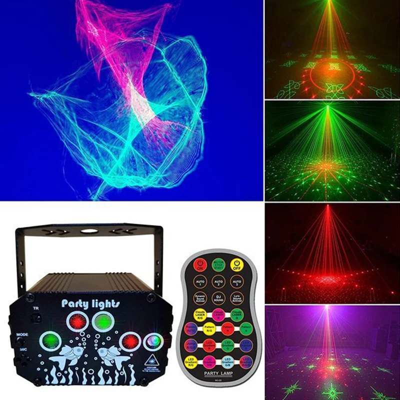 USB Mini LED Laser Stage Lighting Disco Light DJ Party 32 Kinds Of Patterns Strobe Lamps Bar Family Entertainment Ambient Lights