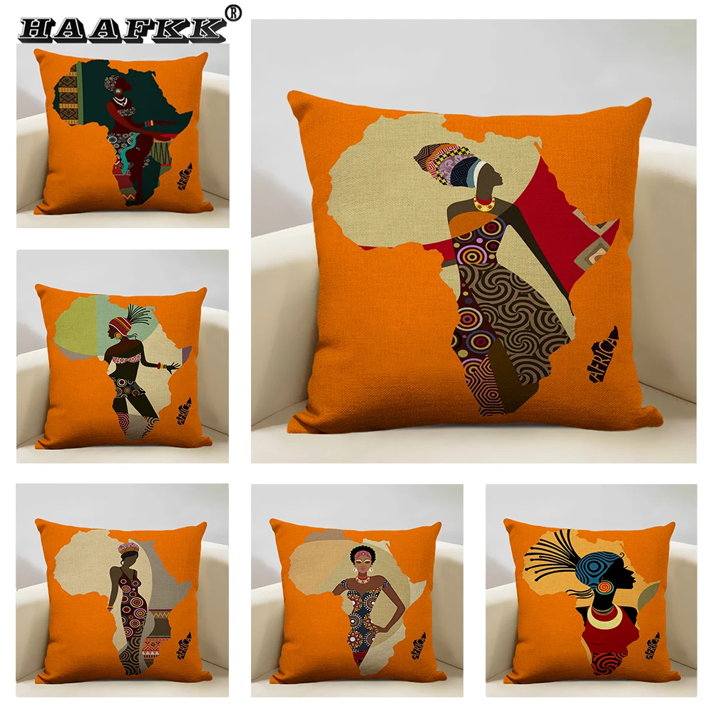 

Home Decor Sofa Pillowcase African Decorative Pillow Case 45x45cm Linen Pillow Cover National Style Cushion Cover