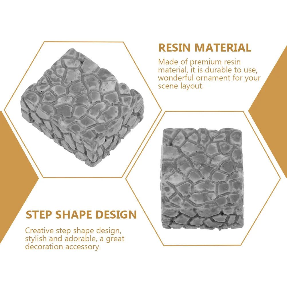 

20 pcs Resin Handicraft Ornaments Durable Micro Step Models Stylish Simulation Steps Adornment Layout Decor