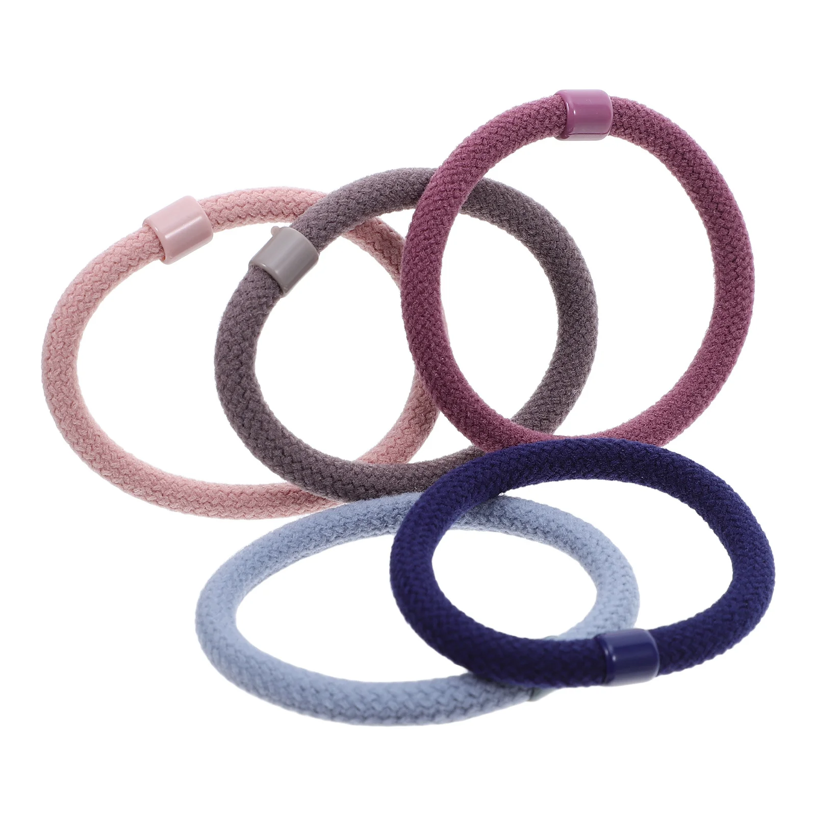 5 قطع من حبل سميك للنساء، ربطات شعر مرنة بدون كسر، حامل قوي على شكل ذيل حصان، إكسسوارات شعر أنيقة