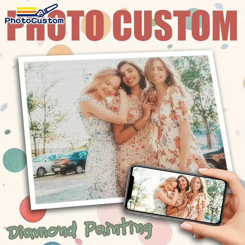 

PhotoCustom Diamond Painting Photo Customization Of Your Own Picture Kits Full Round/Square Diy 5d Rhinestones Diamond Personal