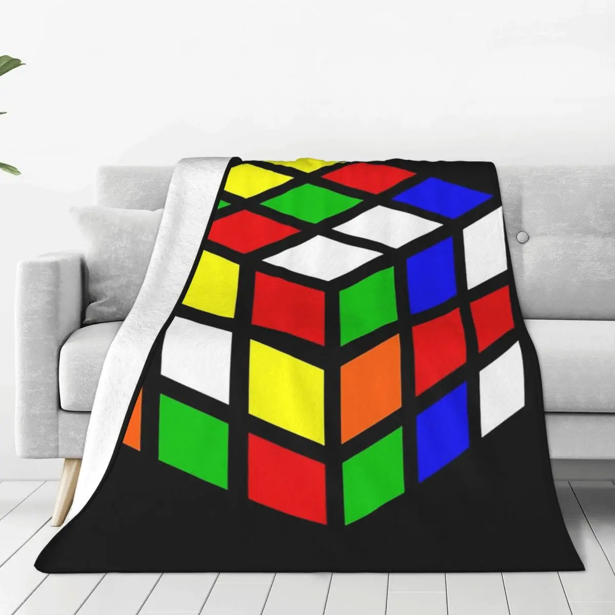 Magic Cube Blankets Flannel Lightweight Sofa Throw Blankets For Home Bedroom Outdoor Throws Bedspread Quilt