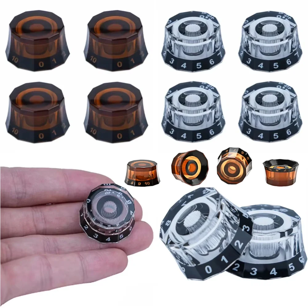 4-teiliges Geschwindigkeits-Set ​ ​ Lautstärke- und Tonreglerknöpfe im Lampenschirm-Stil, 6mm, für PRS Gitarrenteile