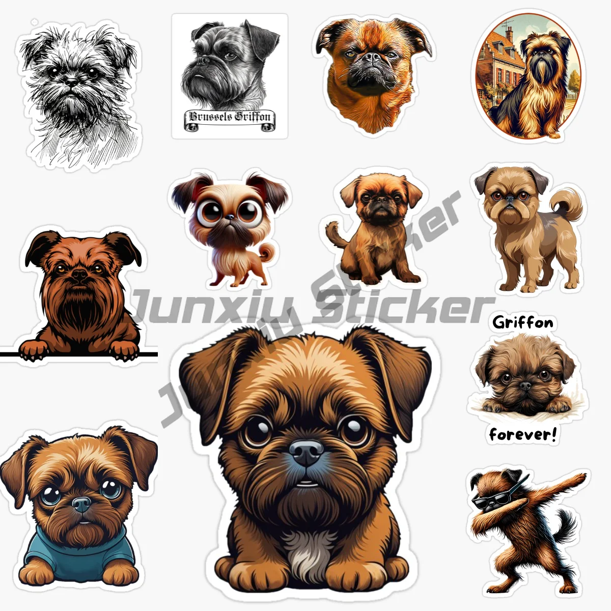 

Griffon Bruxellois Dog Car Stickers Waterproof Scratch-proof Styling JDM Decoration Vinyl Waterproof Decal