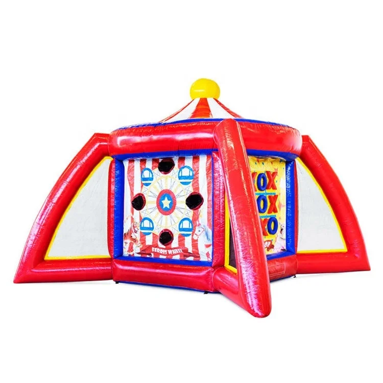 

Popular Fun Inflatable 4 in 1 Interactive Sports Game Carnival Combo Outdoor Shootout Challenge Game For Kids Adults Events