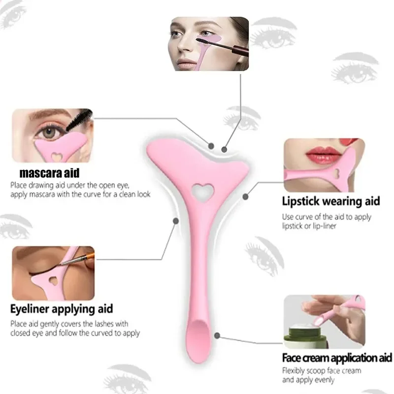 Großhandel multifunktionale Eyeliner Schablone Flügel Tipps Silikon Eyeliner Hilfe Zeichnung Lippenstift Tragen Hilfe Wiederverwendbare Make-Up-Tools – Detail 12
