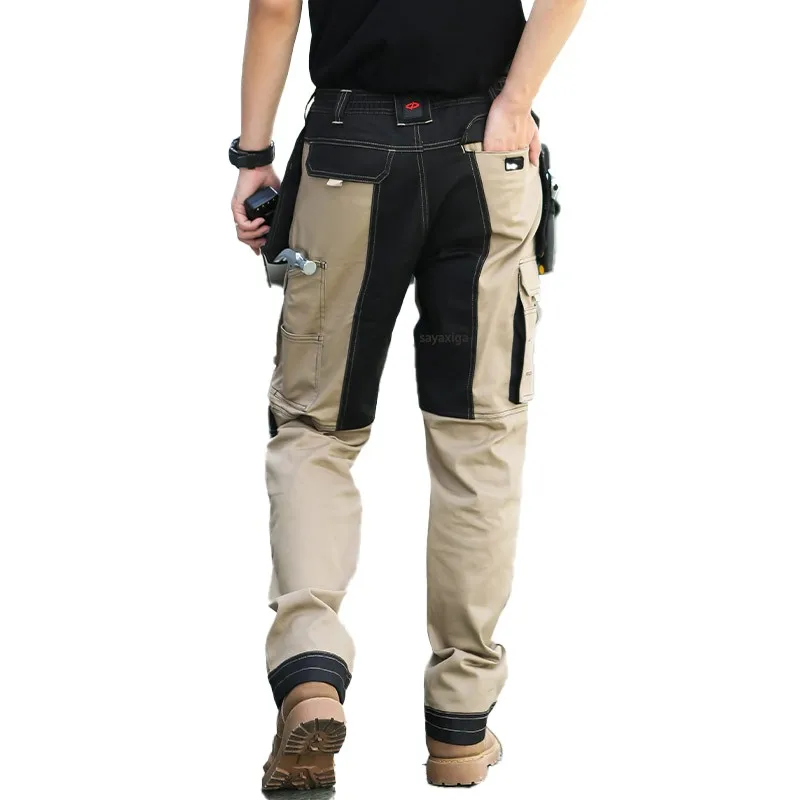 Men\'s Multi-Pocket Cargo Pants Outdoor Work Pants Wear-Resistant Pants Worker\'s Trousers with Leg Bag