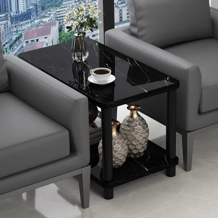 Small coffee table in the middle of the sofa Office side cabinet light luxury high-end rectangular side table Tea table Square t