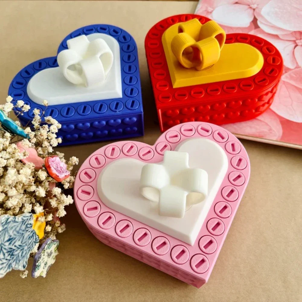 3D Printed Creative Annoying Heart-shaped Gift Box for Valentine's Day Confession Wedding Storage Gift Ring Necklace