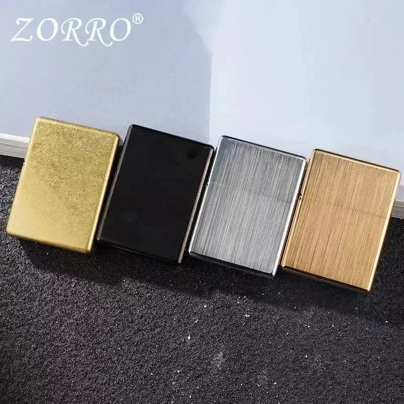 ZORRO 912  Heavy Duty Armor Brass/Titanium Windproof Kerosene Lighter; 3/5 Hinged Metal Gasoline Lighter Men's Gift 150G
