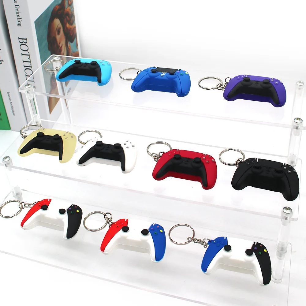 

Ps5 Simulation Drop Glue Console Game Handle KeyChain Bag Car key Ring Pendant llaveros Hanging Ornaments Gifts wholesale