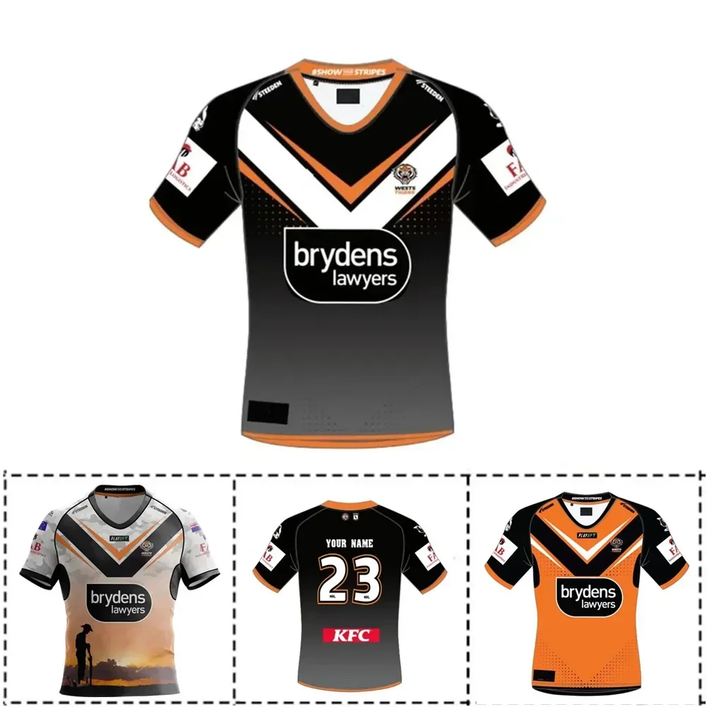 

2023 Wests Tigers Home / Away / Anzac Rugby Jersey - Mens Size:S-5XL（Print Custom Name Number）