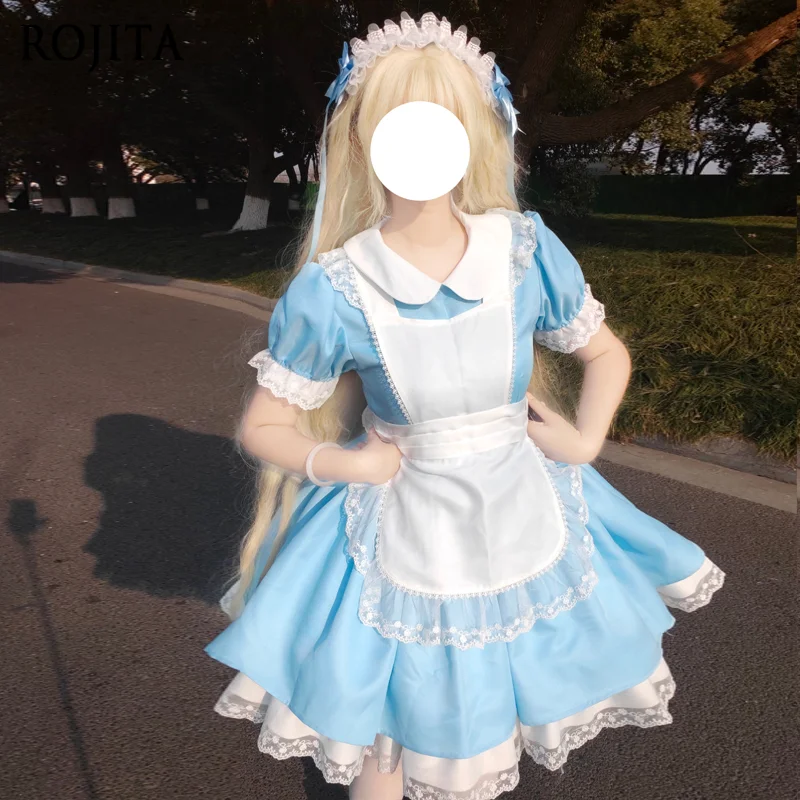 

Blue Lolita Dress for Women 2026 Spring Summer Lolita Apron Maid Outfit Princess A-line Dress Daily Sweet Lolita Dress