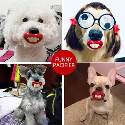 1PCS Funny Dog Pacifier Silicone Buckteeth Pacifier for Small Dog Red Lips Cat Dog Muzzle Puppies Dental Health Pet Supplies