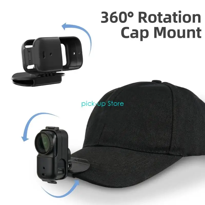Q5WA 360°Rotatable Adjustable Hat Clip Mount For OsmoNano Action Camera Holder HandsFree Recording During Outdoor Sports