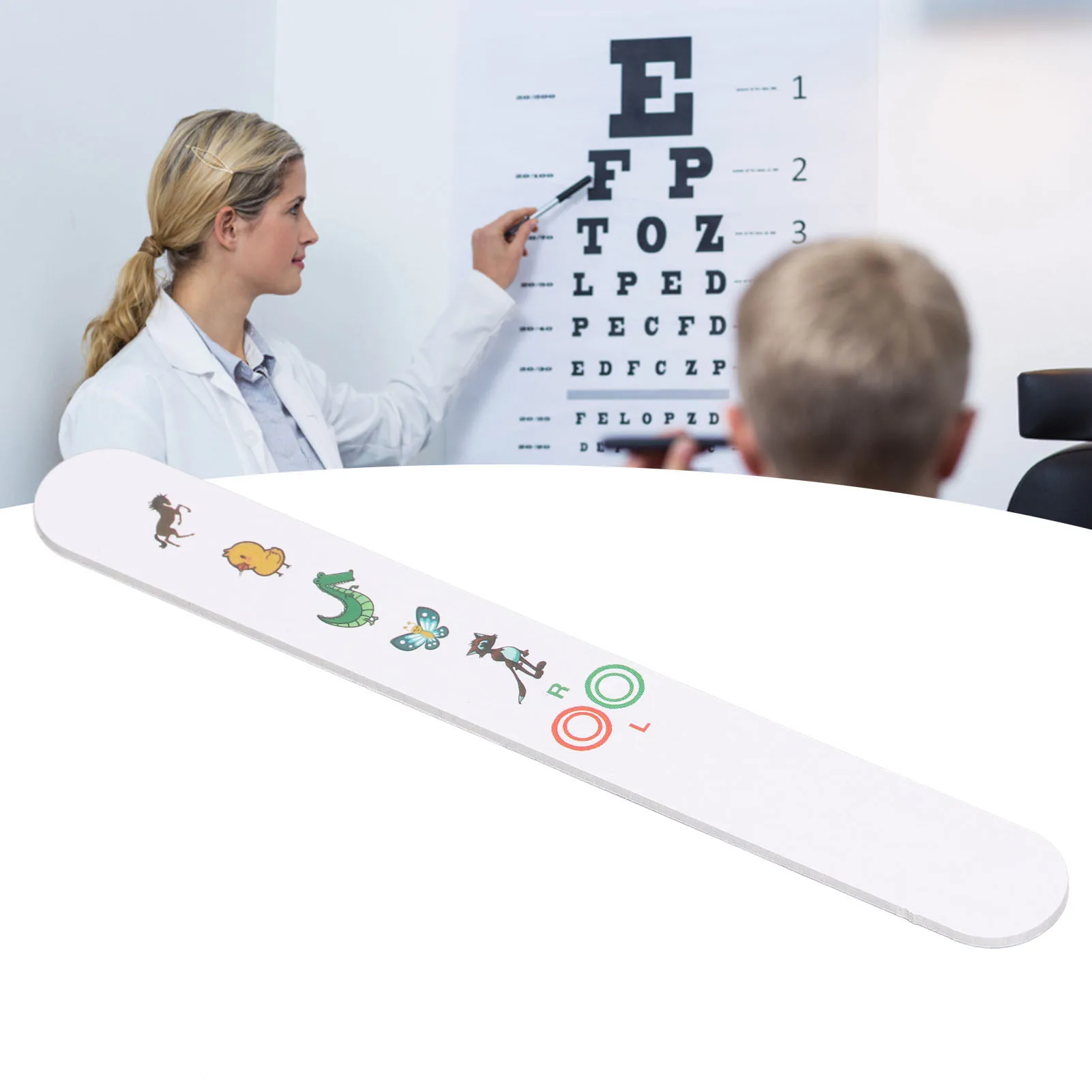 Optometry Fixation Stick Children Vision Optometry Test Card Clear Cartoon Pattern Fixation Stick Vision Tester for Eye Hospital