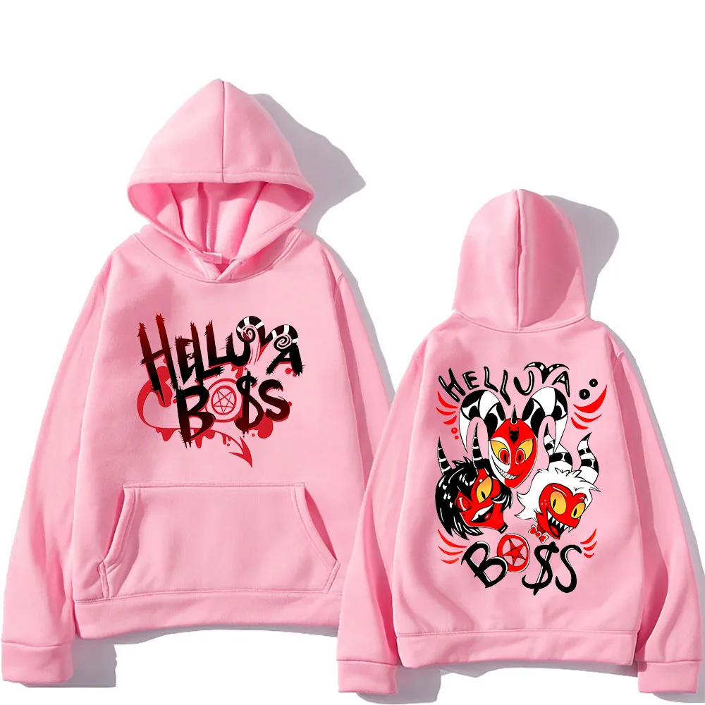 Helluva Boss Hooded Anime Print Cartoon Comfortable Sweatshirts Long-sleeved Harajuku Kawaii Clothes Sudaderas Cute Fleece Hoody