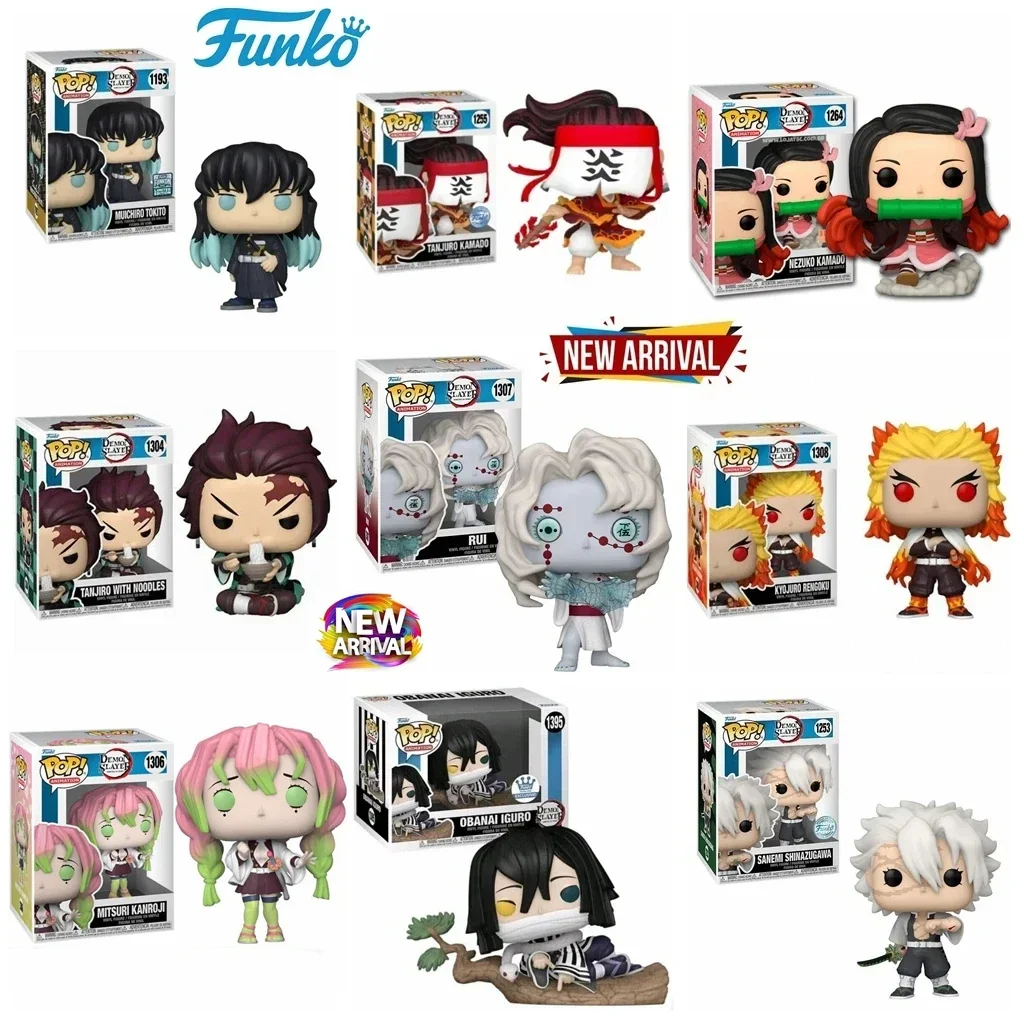 New Funko Pop! Demon Slayer MITSURI KANROJI 1306# OBANAI 1395# RUI 1307# Nezuko 1264# SANEMI 1253 Tanjiro 1304 KYOJURO 1308 Toy