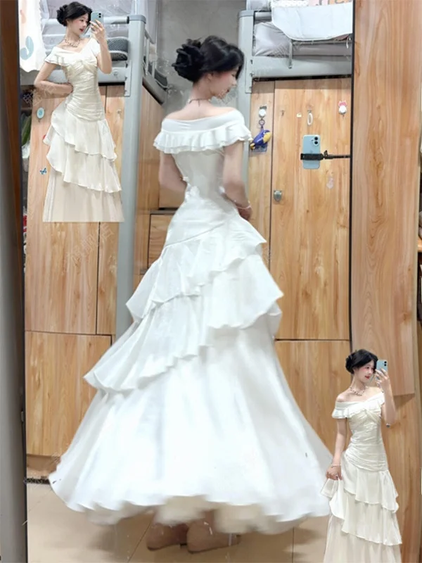 

New Design One Shoulder Dress Women's Elegant Fish Tail Long Dress Fashionable Casual Party Wedding Anniversary Outfit