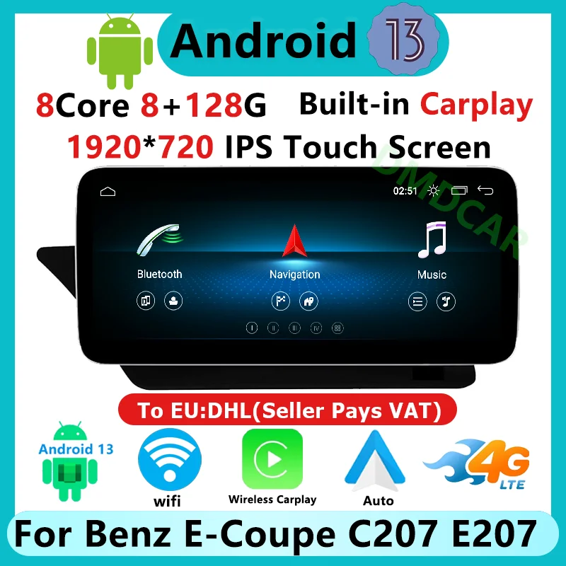 

Factory Price Android13 System Carplay AUTO Radio For Mercedes Benz E Coupe C207 A207 Car Video Player GPS Navigation Multimedia