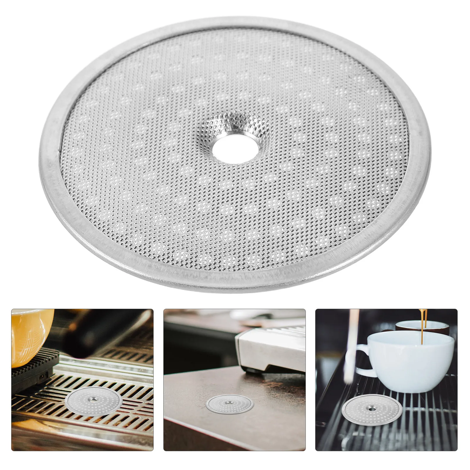 

Stainless Steel Coffee Filter Screen Mesh 51.5mm Round Filter Basket Espresso Puck Screen Portafilter Replacement Parts Washable