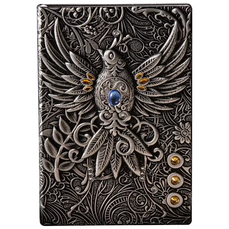 Phoenix Embossed Journal Vintage Leather Notebook With Bookmark Personal Travel Diary Drawing Notebooks Gift For Women Men