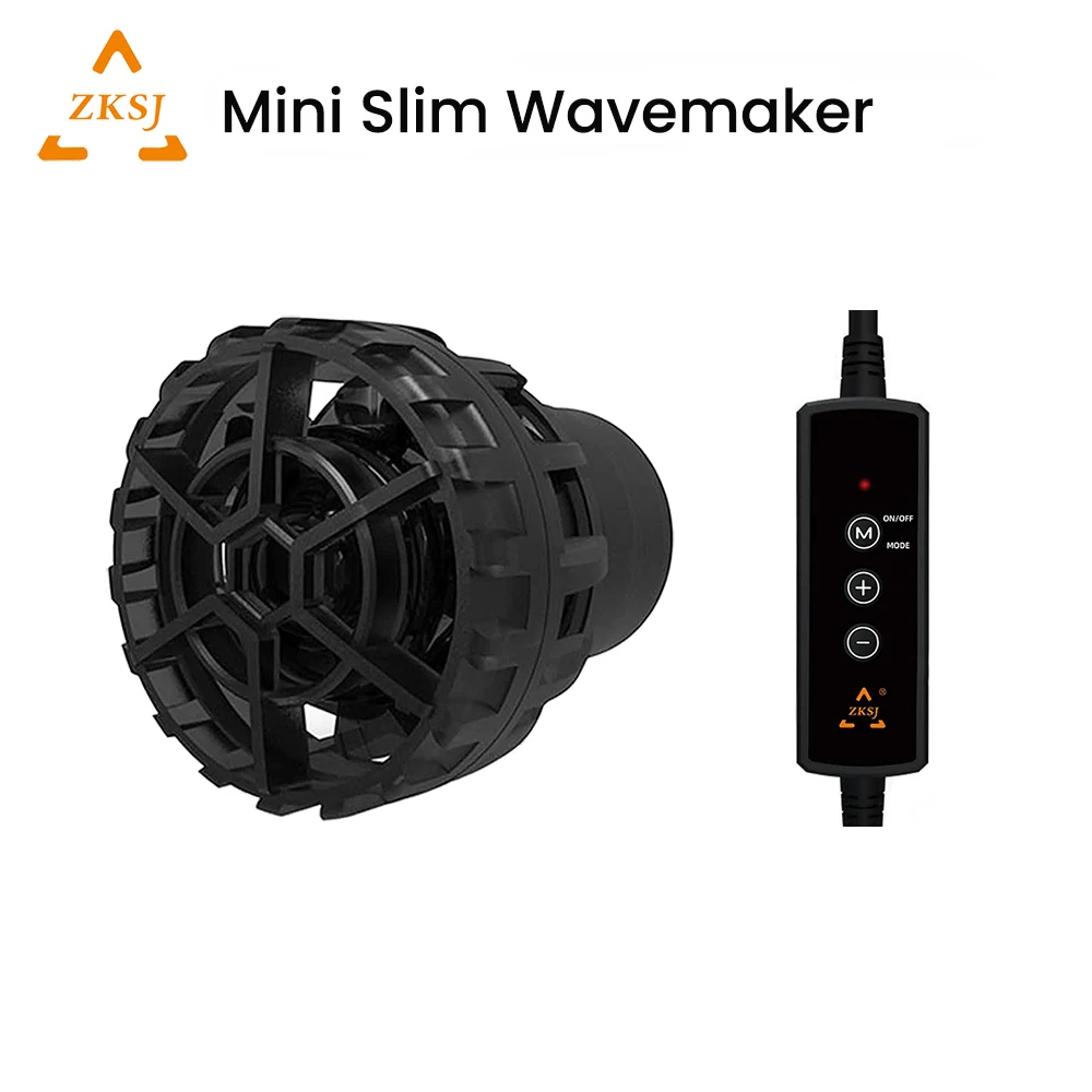 ZKSJ Mini Slim Ultra Quiet DC USB Powered 10 Speed Aquarium Wavemaker Pump for Small Saltwater Freshwater Fish Tank