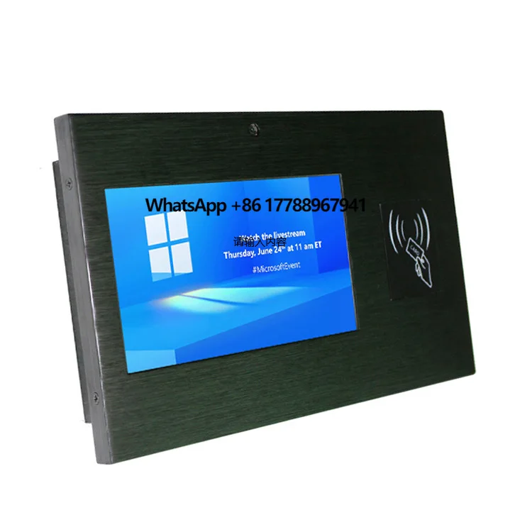 

7" Industrial Panel PC Windows NFC Access Intercom System with Video 2D/QR Scanner Dual RJ45 Ports