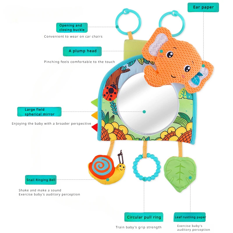 Miroir d'Observation Monté sur Voiture pour Bébé, Siège de Sécurité, Jouet Suspendu, Poussette