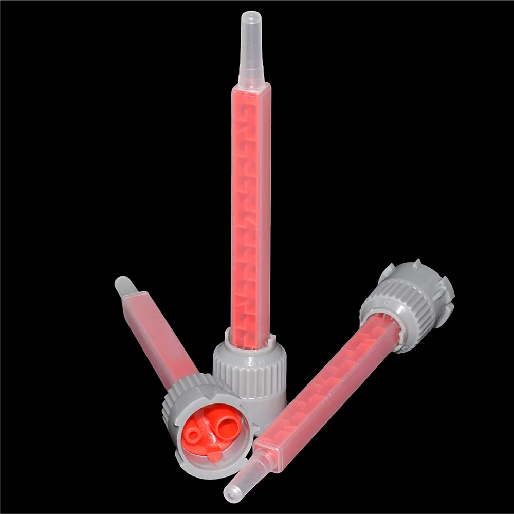 

50 Pieces 10:1 Mixing Nozzle AB Glue Mixed Tube Dual Cartridge Square Mixing Nozzle Epoxy Adhesive Applicator Static Mixer Set