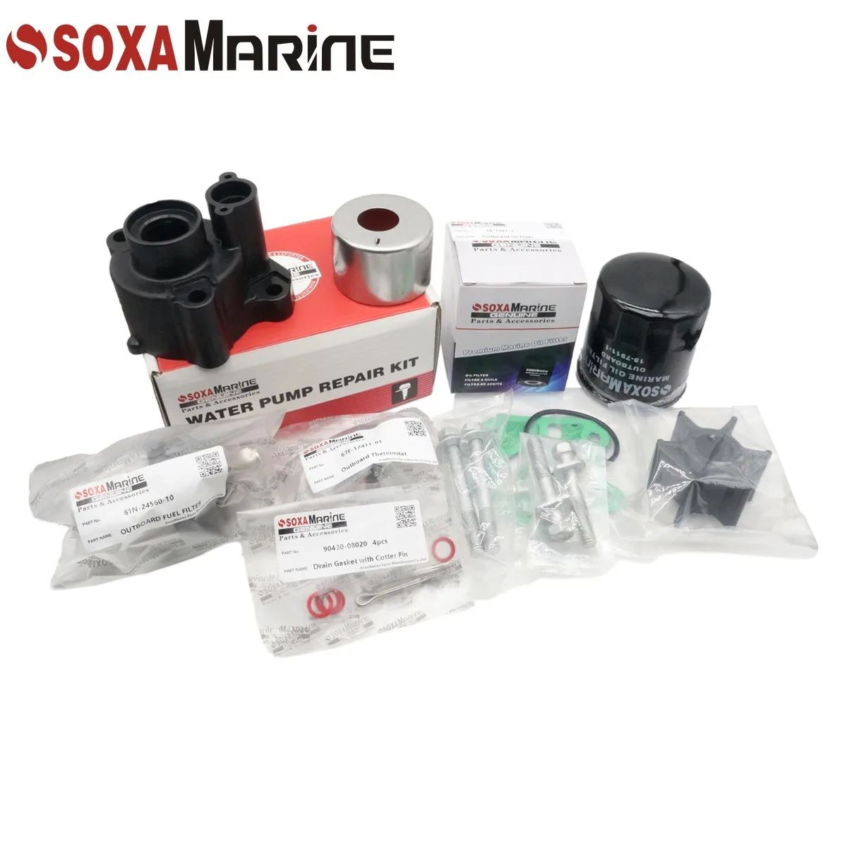 

Fit for Yamaha F80A F100A Maintenance Kit Outboard Pump Rebuild with Thermostat Fuel Filter Oil Filter Thermostat Cotter Pin