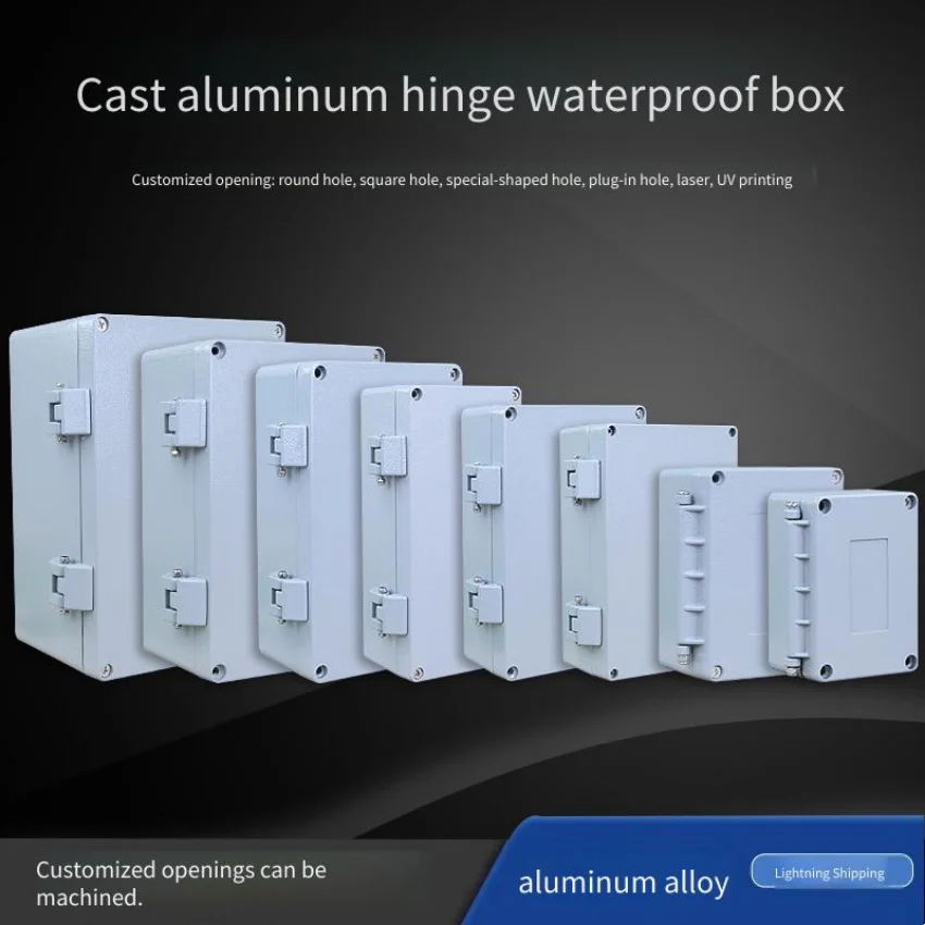 

Hinge Aluminum Waterproof Box Outdoor Waterproof Aluminum Box Metal Box Outdoor Cast Aluminum with Hinge
