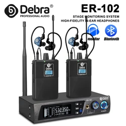 Debra ER-102 UHF Wireless In-Ear Monitor System with Bluetooth 5.0 for stage performances, bands, webcasts, recording studios