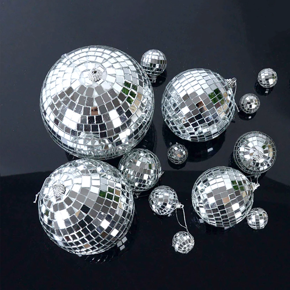 2-10cm Mirror Disco Ball 70s 80s Party Decors Reflective Ball Hanging Ornaments for Christmas Birthday Party Wedding Decorations