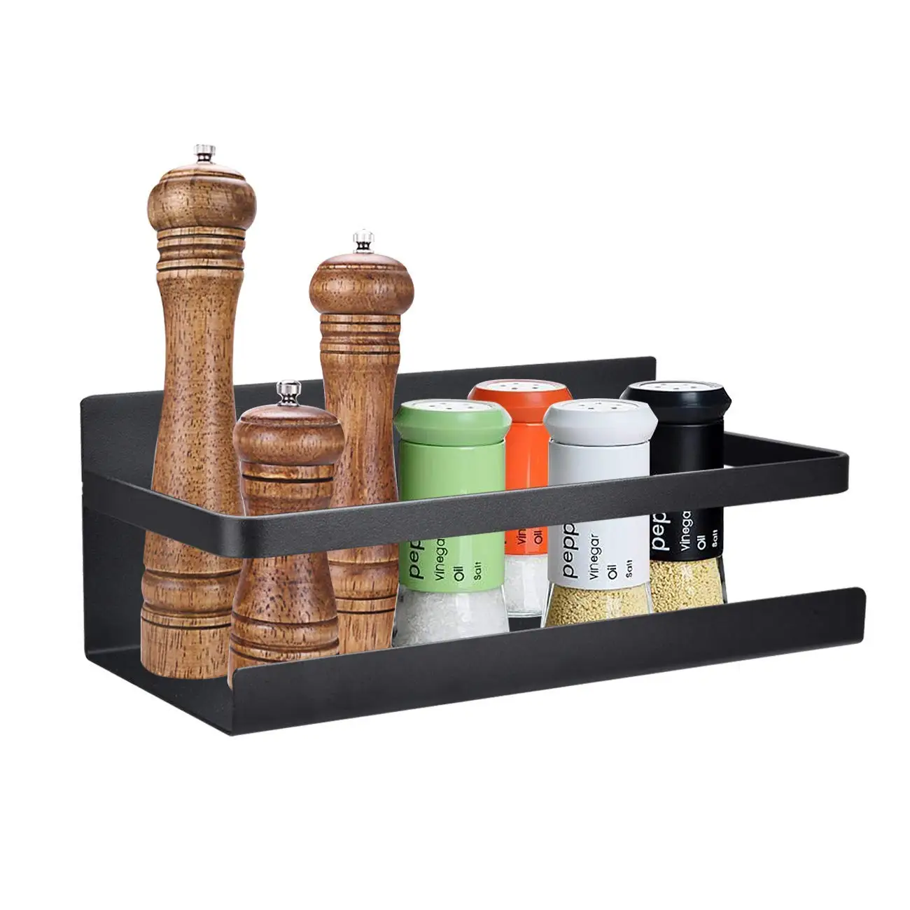 

Features: ​1. Made of iron and wall-mounted installation, sturdy and durable to use. ​2. Magnet shelf will not lead to refrigera