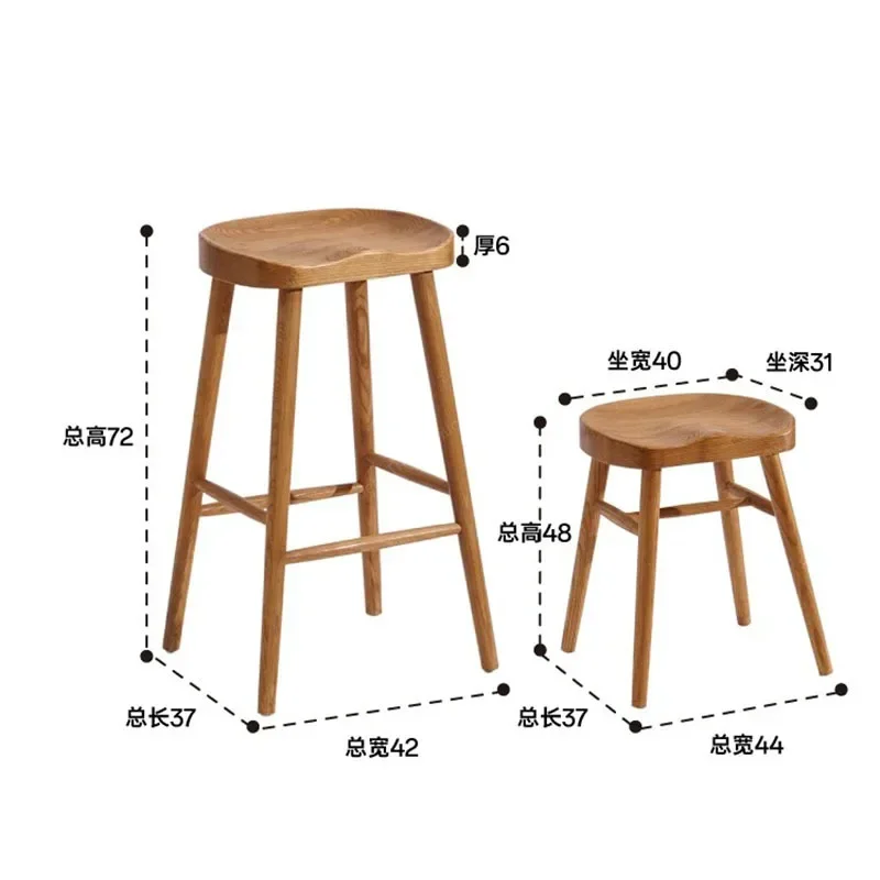 Деревянные эстетические барные стулья, расслабляющие, эргономичные, Балконная стойка регистрации, компьютер, Скандинавская гостиная, офис, библиотечная мебель