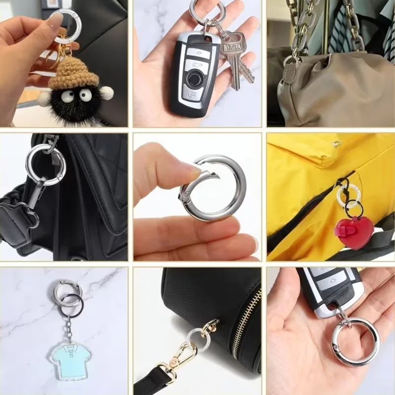 10/20er-Pack runde Karabinerhaken für Schlüssel, Schnalle, Taschen, Geldbörsen – Schlüsselanhänger-Haken, Ersatz-Schlüsselanhänger, Lanyard, DIY-Handwerk – Detail 2