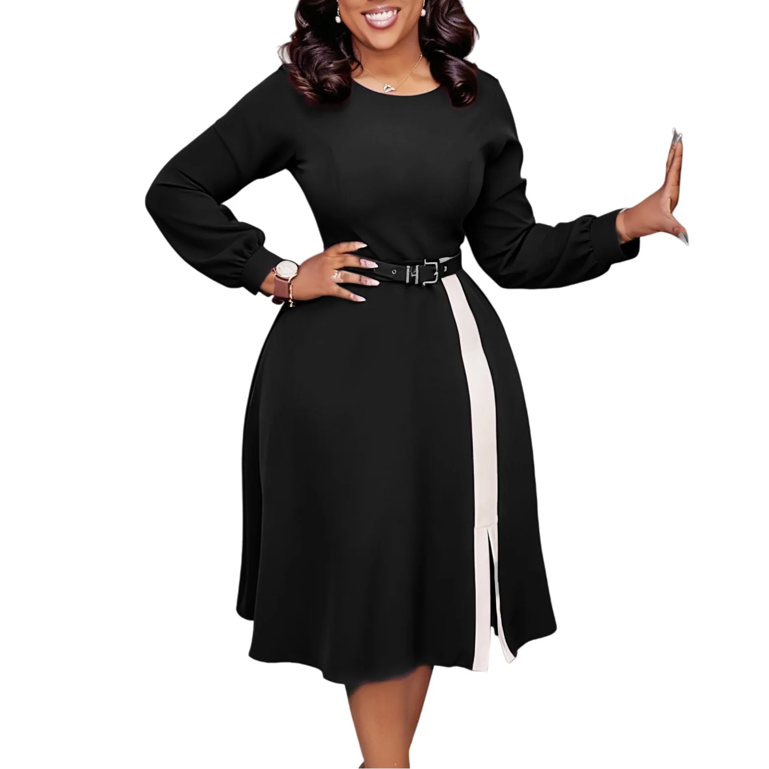 فساتين أفريقية للنساء للحفلات المسائية أنيقة لربيع بأكمام طويلة ورقبة دائرية فستان ضيق فساتين Dashiki أنقرة 2026