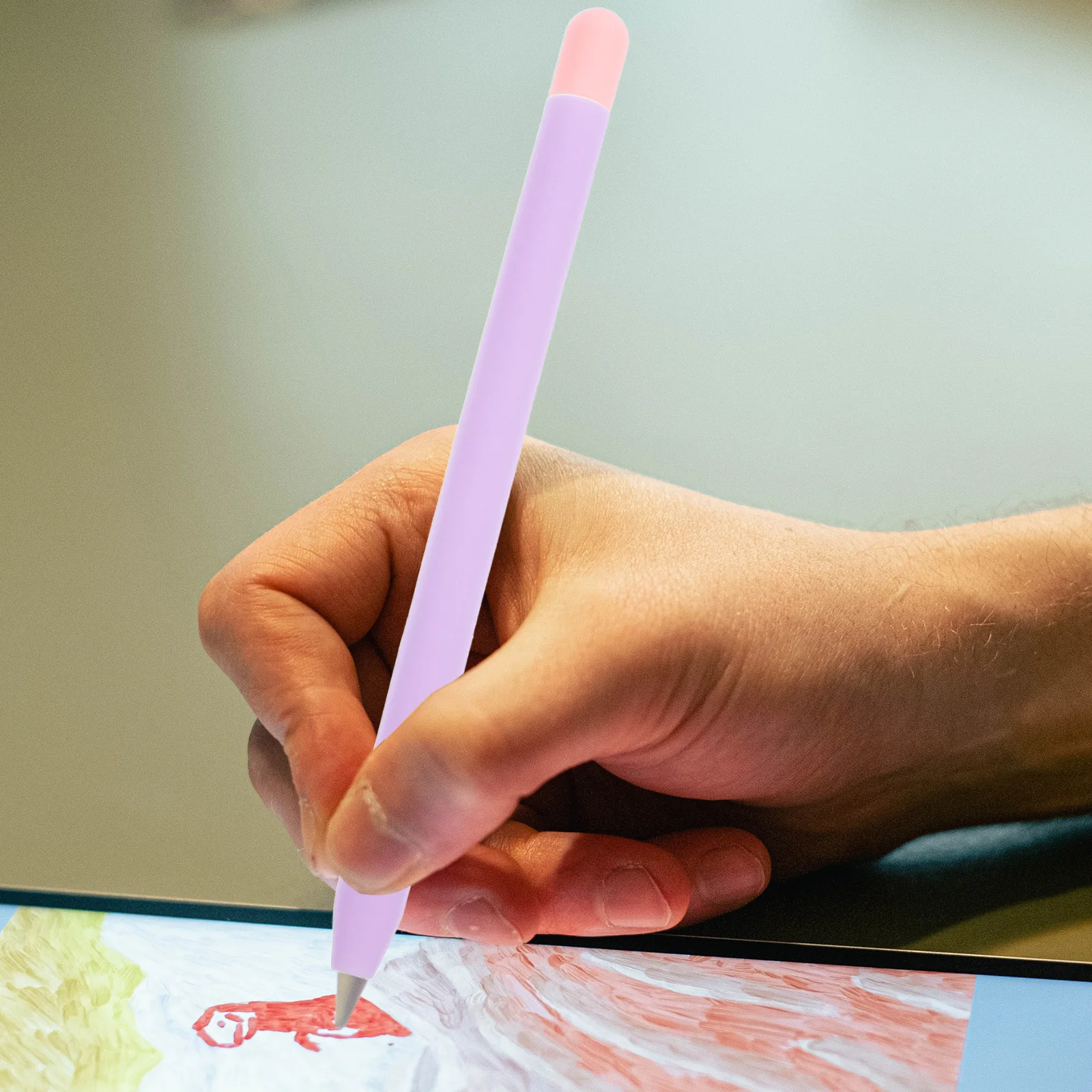 

FONDOTIN Stylus Case for Tablet Touch Pen Holder Screen Grip Protective Silicone Sleeve Lavender Cover for Generation 2