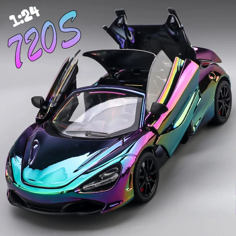

1:24 720S Sports Car Simulation Alloy Car Model Static Decoration Sound Light Model Kid Toy Gifts