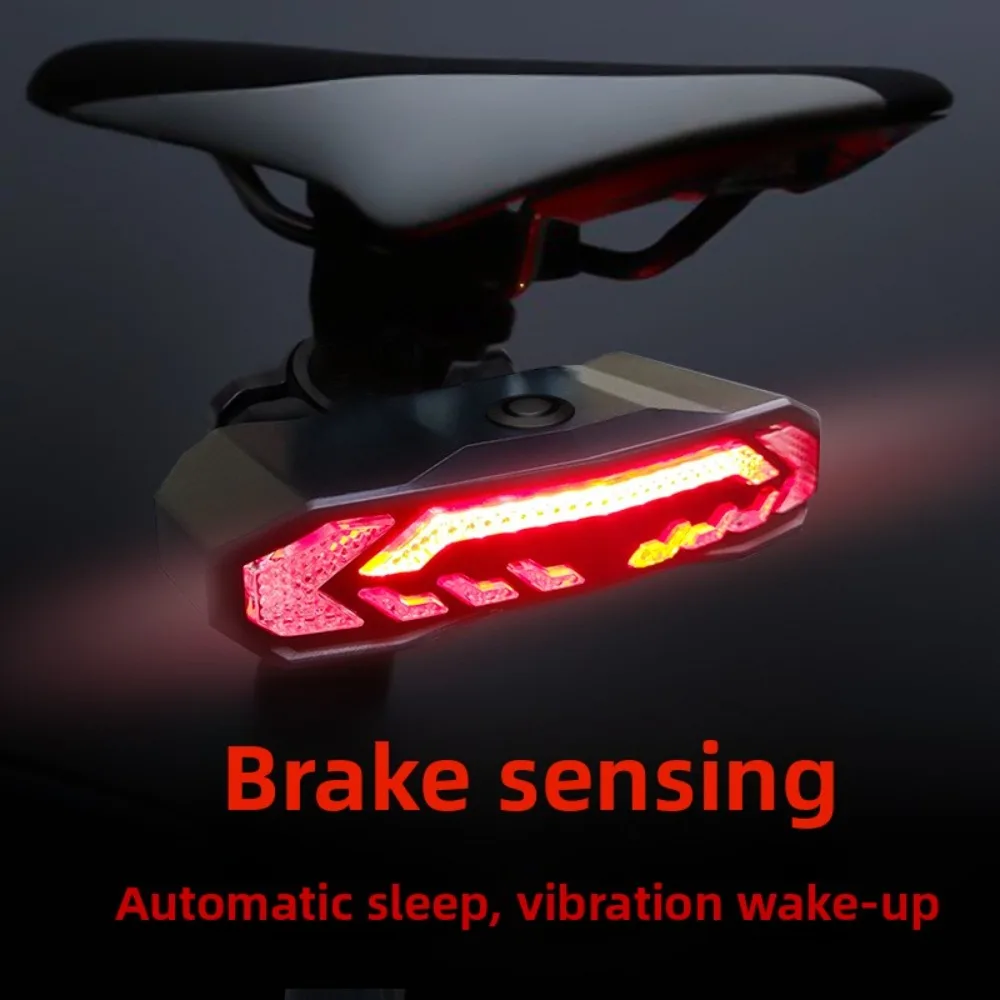 

Smart Bicycle Brake Taillight with USB Charging Alarm Suitable Outdoor Night Riding Mountain Biking Featuring LED Taillights