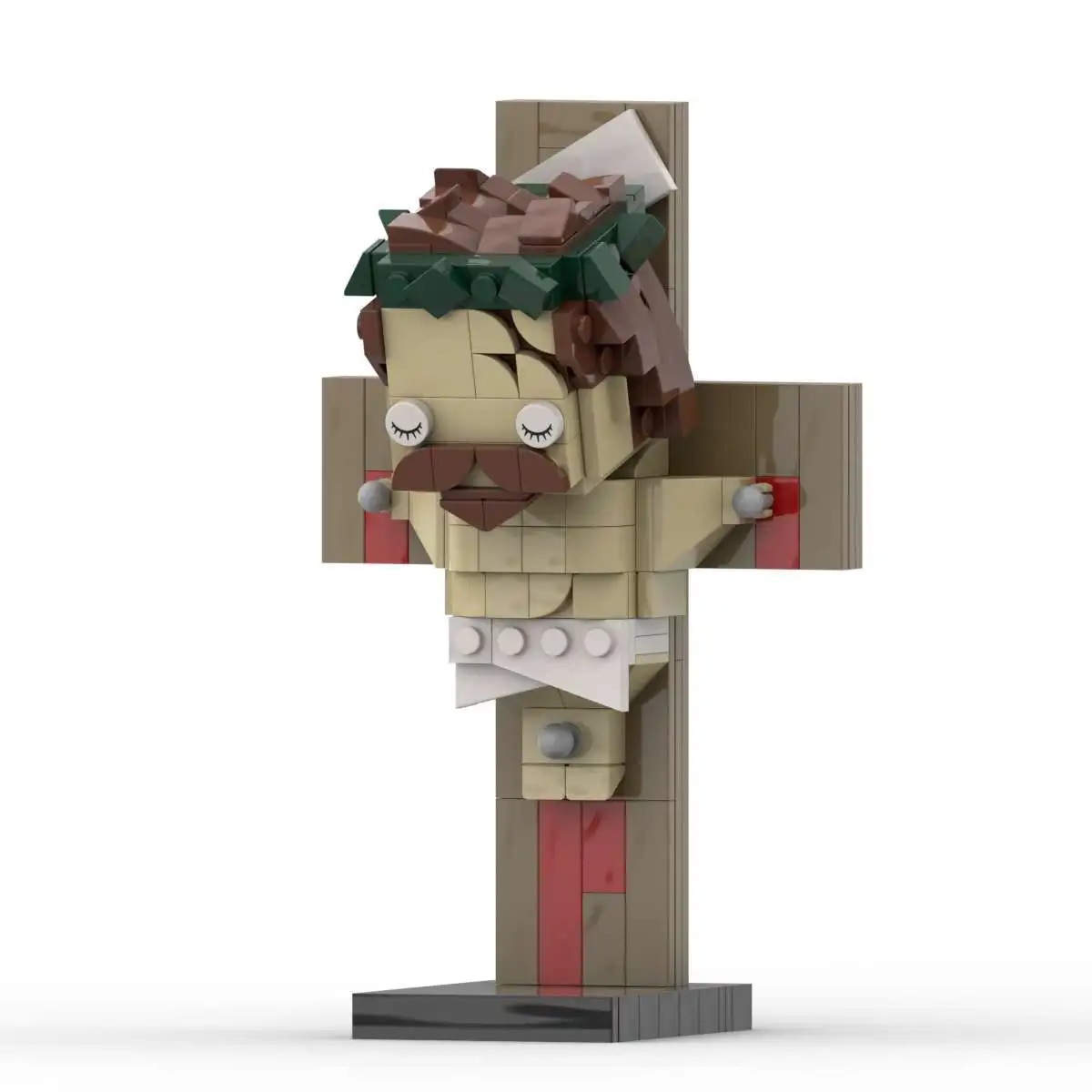 متوافق مع مكعبات بناء صليب يسوع MOC برأس مربع نموذج طوب ألعاب هدايا عيد الميلاد وعيد الفصح #5