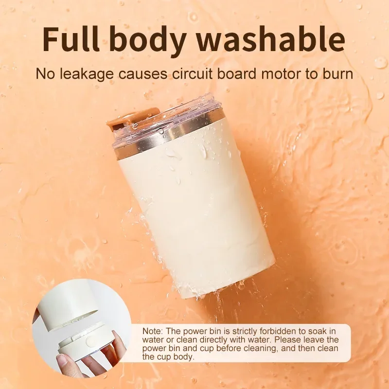 

TXF【Reliable】Electric 400ML Magnetic Automatic Mixing Cup USB Rechargeable Waterproof Milk Coffee Self Mixing Mug Suitable for D
