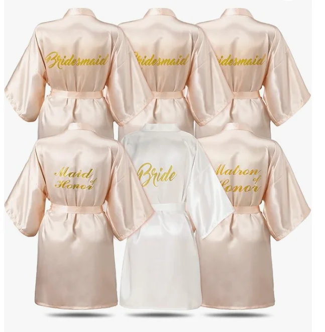 

6 Pieces Bridesmaids Robes for Wedding Bridal Robes Matron Maid of Honor Wedding for Bridal Party Gifts