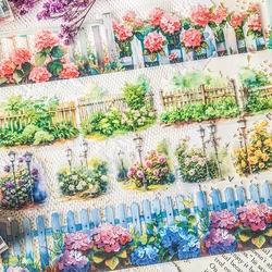 1Roll Fence Plant Series PET Tape Scrapbooking Stickers Pefect for Collage Journal Diary Diy Material Craft Supplies
