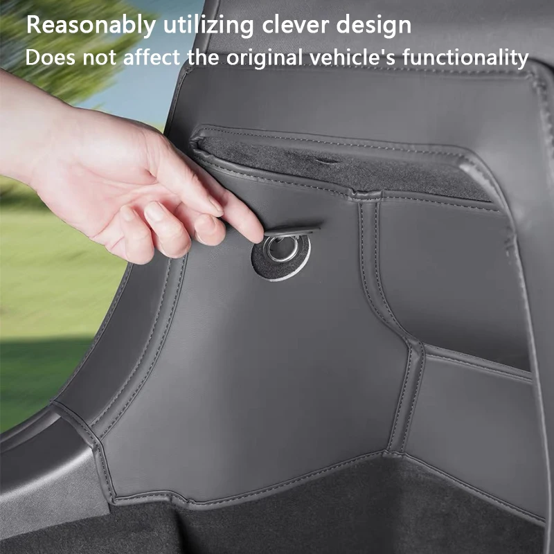 Beidseitige Kofferraumschutzabdeckungen für Tesla Model YL 6-Sitzer, Lederoberflächen-Eckenschutzabdeckung, Laderaumauskleidung, Schmutzschutzmatte – Detail 6
