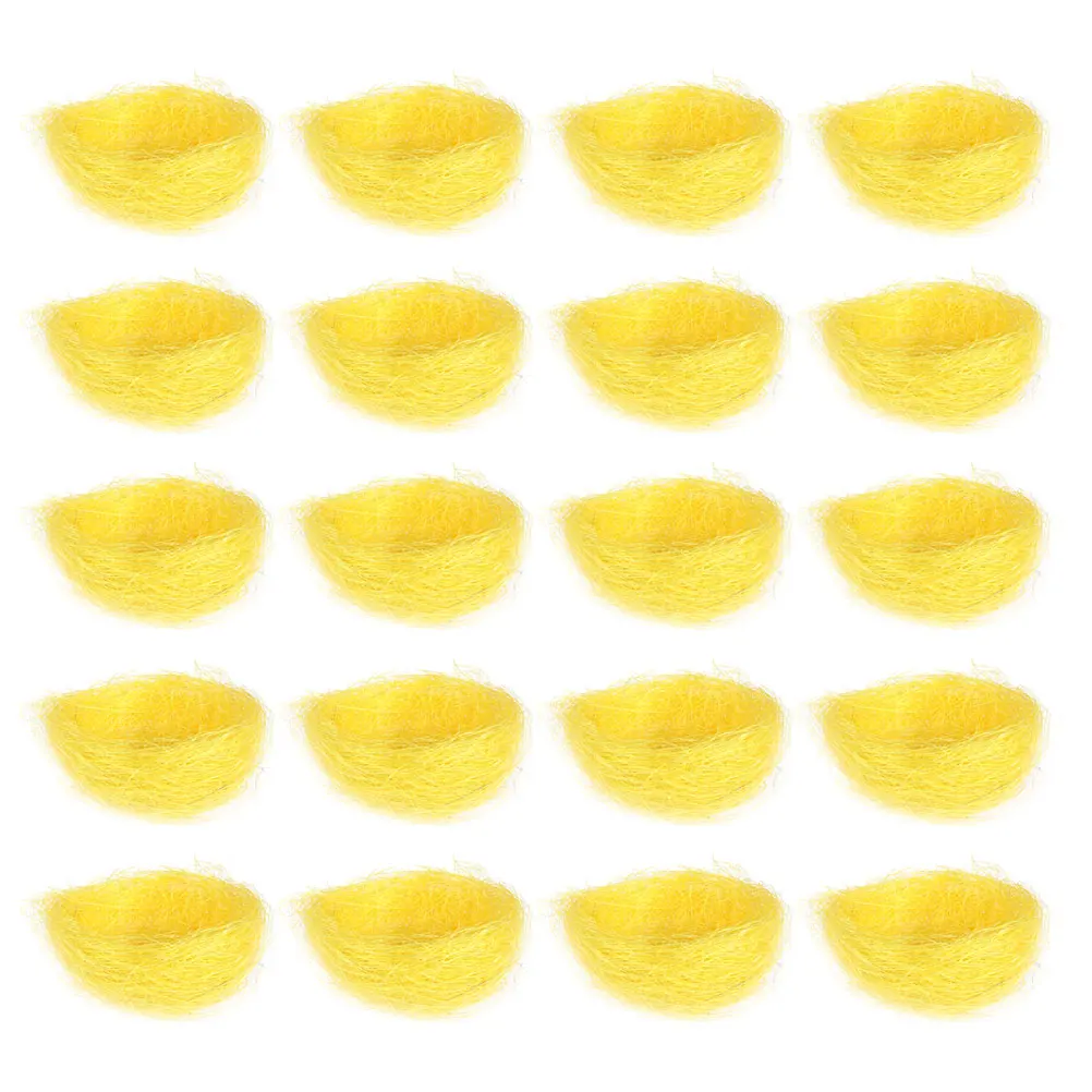

20 Pcs Decorative Bird's Nest Plate Decoration Home Nests for Birds House Yellow